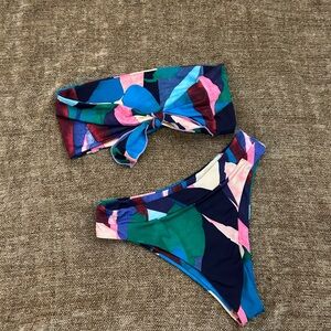 Knot Front Bandeau Bikini Set